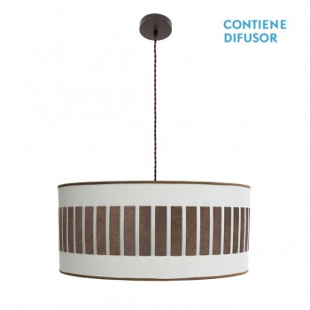 Distribuidor - Lâmpadas Diversas | Colgantes Moderno | COLGANTE IVANNA 3XE27 MARRON/BLANCO-OXIDO REGX60X60 CM Ref: 188496017
